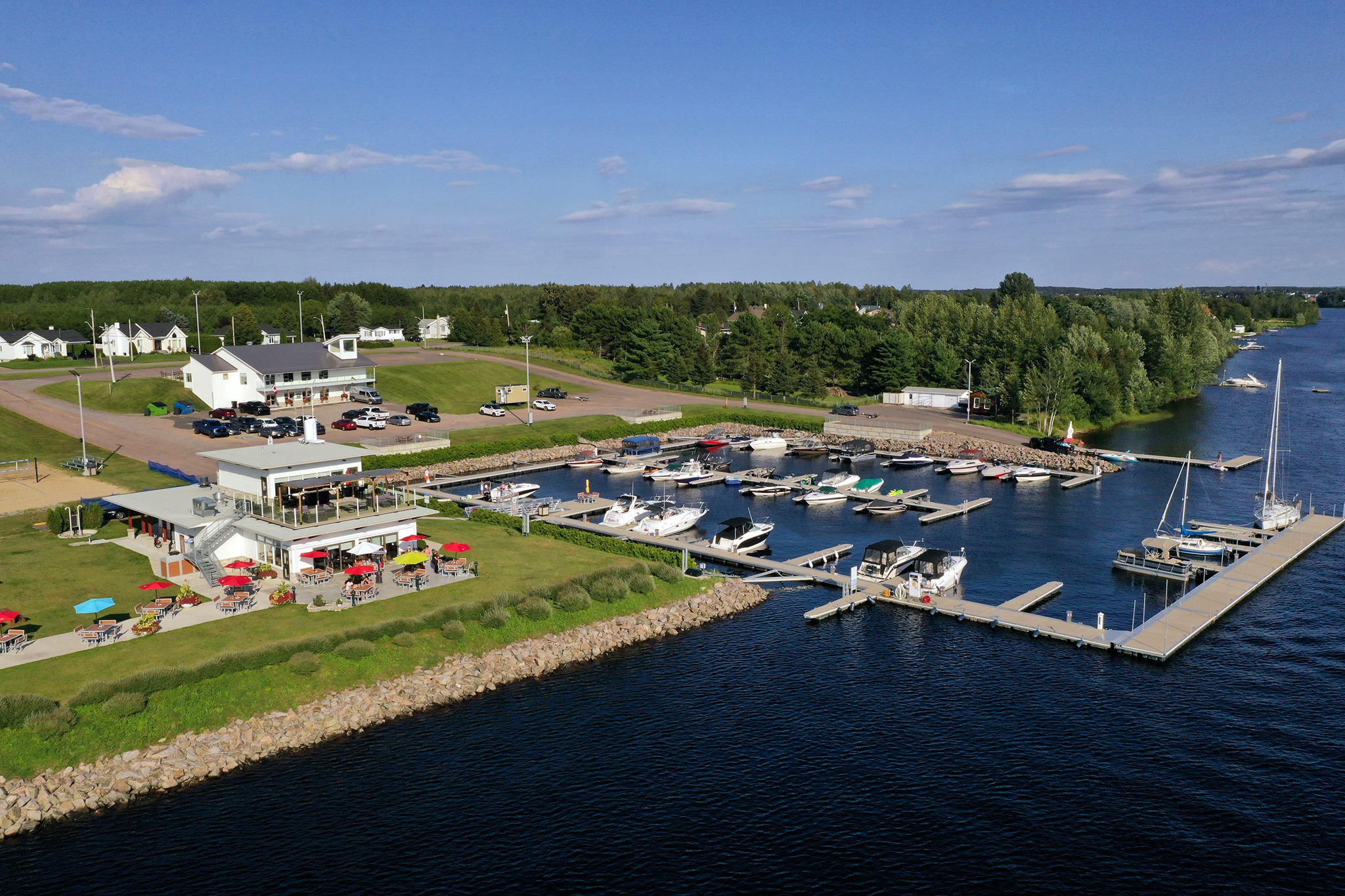 Vue aérienne de la marine à Saint-Félicien