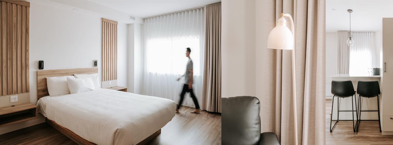 Intérieur chambre Hôtel Universel à Alma