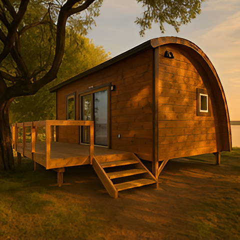 Chalet en bois situé à Hébergement Plage Robertson